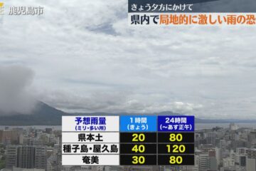 夕方にかけ局地的に激しい雨が降り大雨となる恐れ 土砂災害、低い土地の浸水、河川の増水に注意