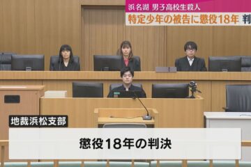 浜名湖男子高校生殺人 特定少年の被告に懲役18年 判決（静岡・浜松市） – 日テレNEWS NNN