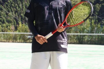 <b>下田</b>高男子ソフトテニス部 菊池出夢さん 県代表候補選手に 全国出場に向けて汗