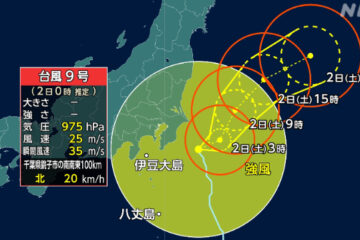 【1日】台風9号 関東に接近 雨風強まる 暴風や高波に警戒を – NHKニュース