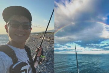 【 つるの剛士 】海釣りで “超ビッグアーチな虹” “師匠” と期待の笑み「良い釣果でありますよーに！」