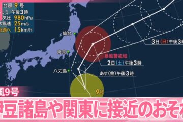【台風9号】<b>伊豆</b>諸島や関東に接近のおそれ 8月1日～2日にかけ – YouTube